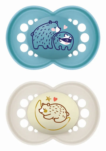 MAM Πιπίλες Μωρού Original Day & Night 16+ Μηνών Αρκουδάκια & Φεγγάρι